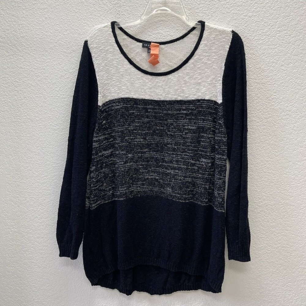 IN STUDIO Womens Plus 3X Sweater Colorblock CABLE KNIT Pullover Tunic